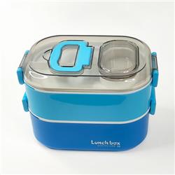 ظرف غذا lunch box دو طبقه آبی رنگ