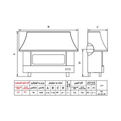 قیمت بخاری گازی شومینه ای نیک کالا مدل زرین MC-28