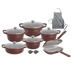 قیمت سرویس قابلمه 15 پارچه گرانیتی برند MGS طرح جرمنی