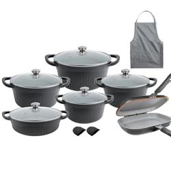 خرید و قیمت سرویس قابلمه 15 پارچه گرانیتی برند MGS طرح جرمنی