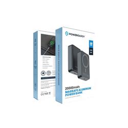 پاوربانک 20000mAh پاورولوژی PPBCHA33 با نمایش پورت‌های USB-C و USB-A و نشانگر LED شارژ