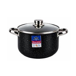 قیمت و خرید قابلمه دو رو گرانیتی خورشید سایز 30 درب پیرکس