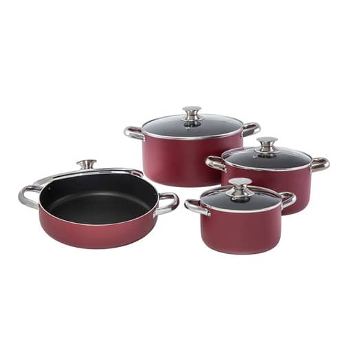 سرویس قابلمه 8پارچه کاج تفلون مدل روژان