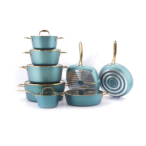 سرویس قابلمه 14 پارچه kzp طرح آلما 